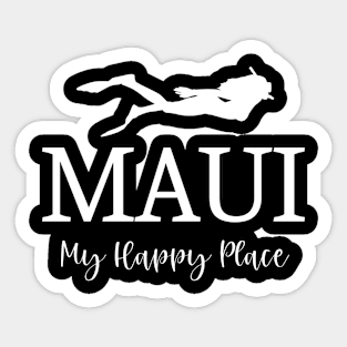 Maui My Happy Place - Snorkeling Woman Sticker